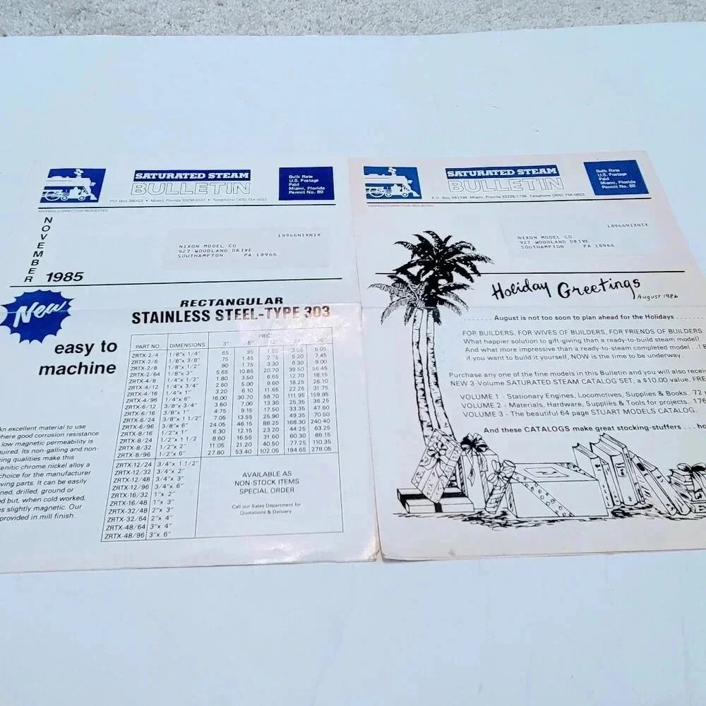 Saturated Steam Bulletin 1985 1986 Model Railroad Locomotive Price Guide Vintage